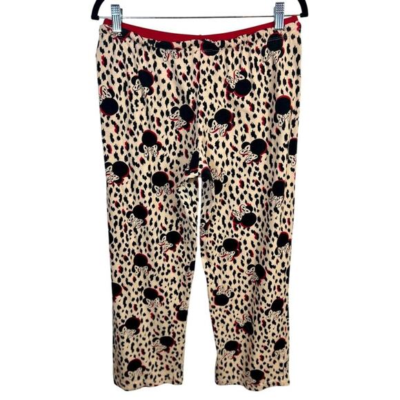 Disney Minnie Mouse Sleepwear Lounge Pajama Pants Leopard Print Size M (8-10) - Picture 2 of 6